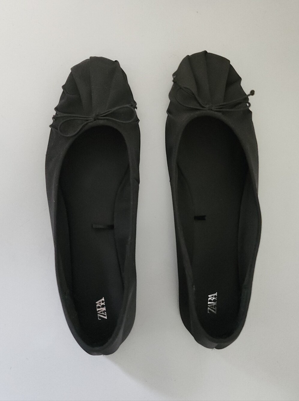 Zara Black Satin Ballet Flats